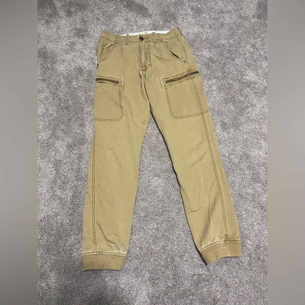 Hollister Khaki Jogger Pants Mens Size 28